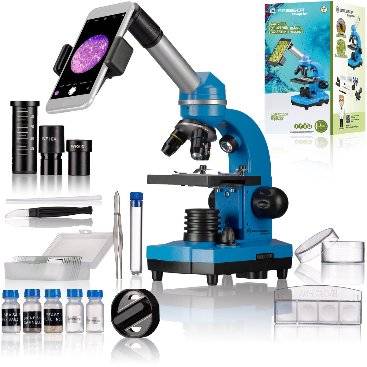 BRESSER JUNIOR Student Microscope BIOLUX SEL - Blue