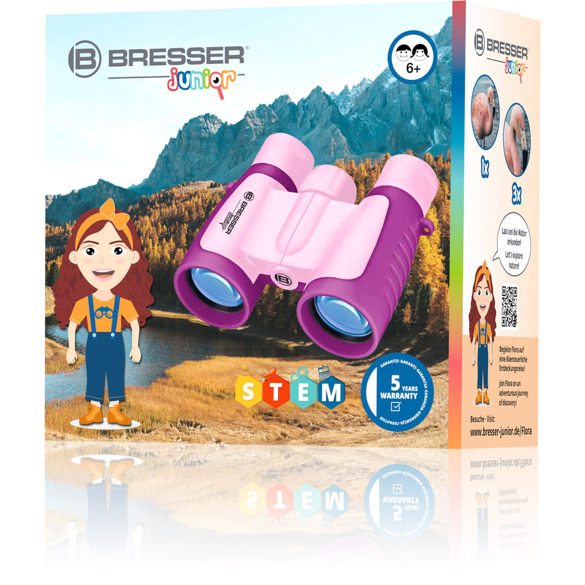 BRESSER JUNIOR 3x30 Children's Binoculars - Pink