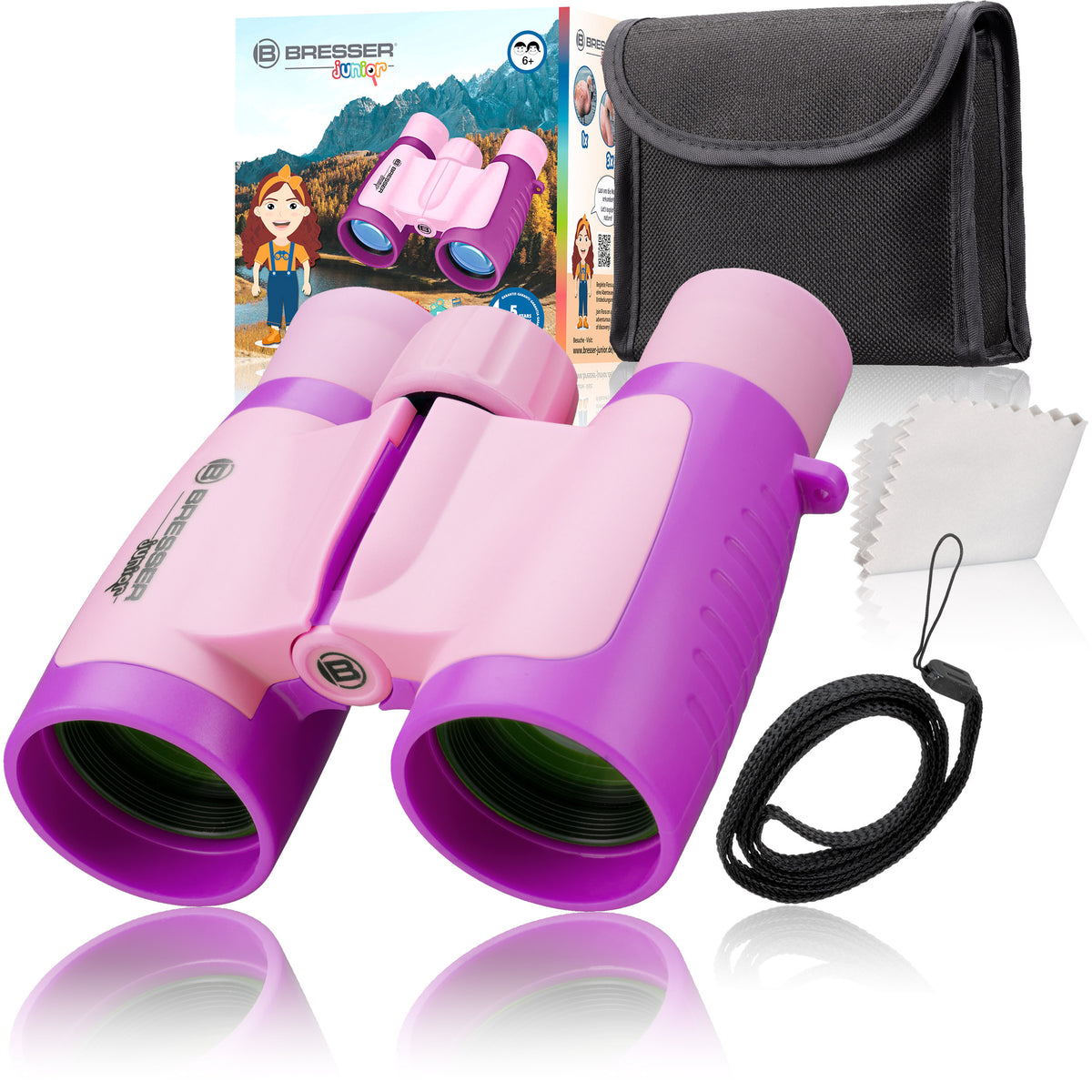 BRESSER JUNIOR 3x30 Children's Binoculars - Pink